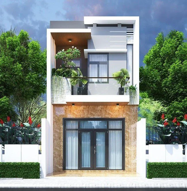 Nhà ống 2 tầng phong cách tối giản