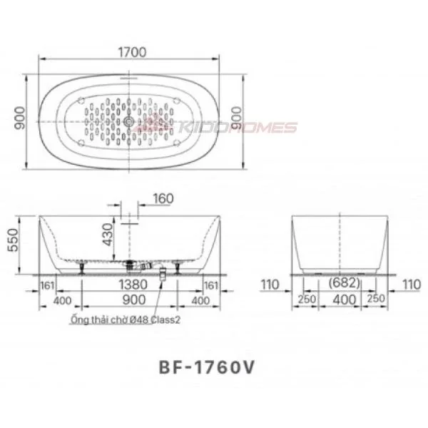 Bồn tắm INAX BF-1760V/BW1