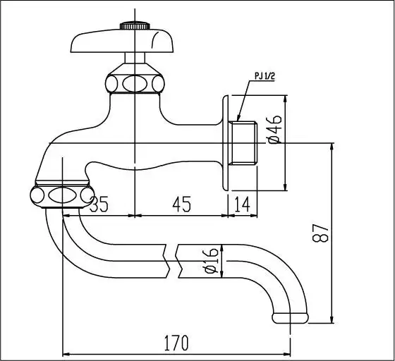 Bản vẽ kỹ thuật vòi bếp Inax lạnh LF-12-13