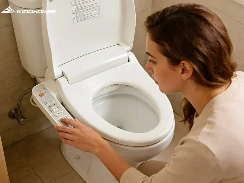 Xử lý lỗi nắp rửa bồn cầu điện tử Inax không nóng đơn giản bằng cách cài đặt nhiệt độ chế độ cao hơn