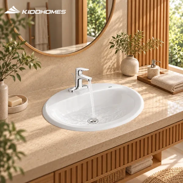 Chậu rửa INAX L-2395VEC Lavabo dương vành 3 lỗ