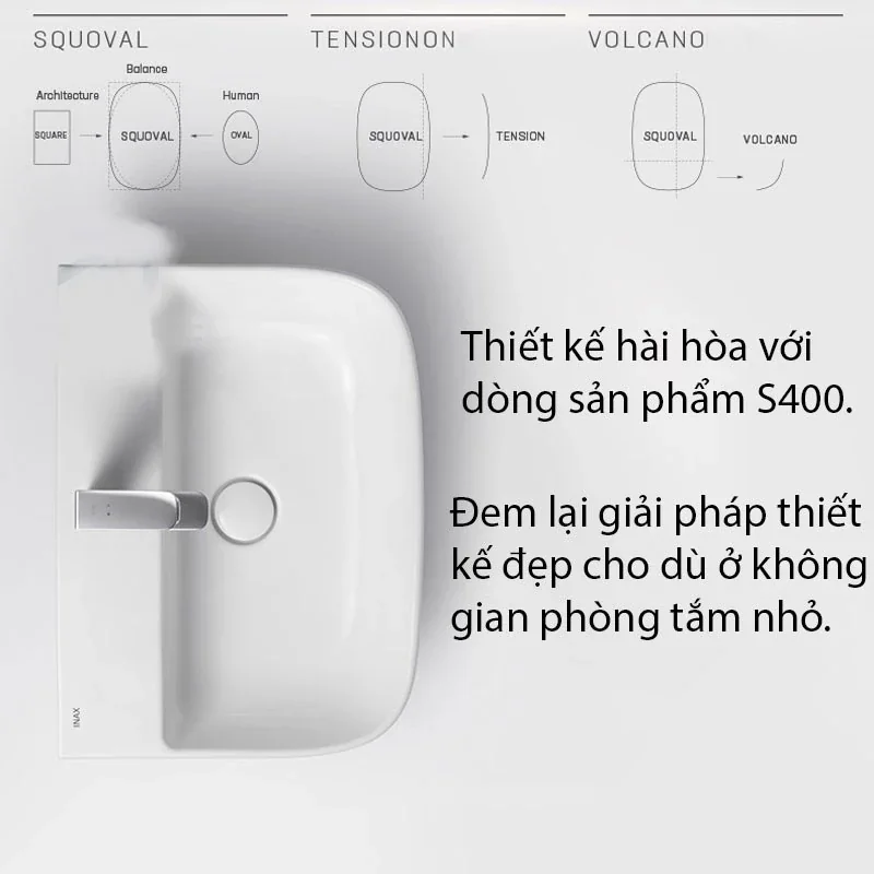 Sự kết hợp tinh tế giữa Squoval và Tension trong thiết kế INAX Sự kết hợp tinh tế giữa Squoval và Tension trong thiết kế INAX