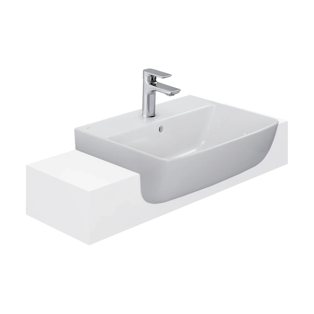 Chậu rửa mặt INAX AL-345VEC Bán âm bàn 3 lỗ Aqua Ceramic