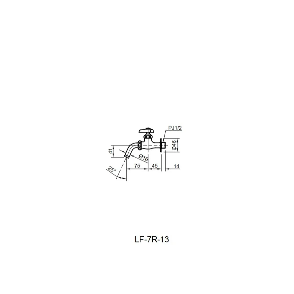 Bản vẽ kỹ thuật Vòi nước lạnh gắn tường INAX LF-7R-13
