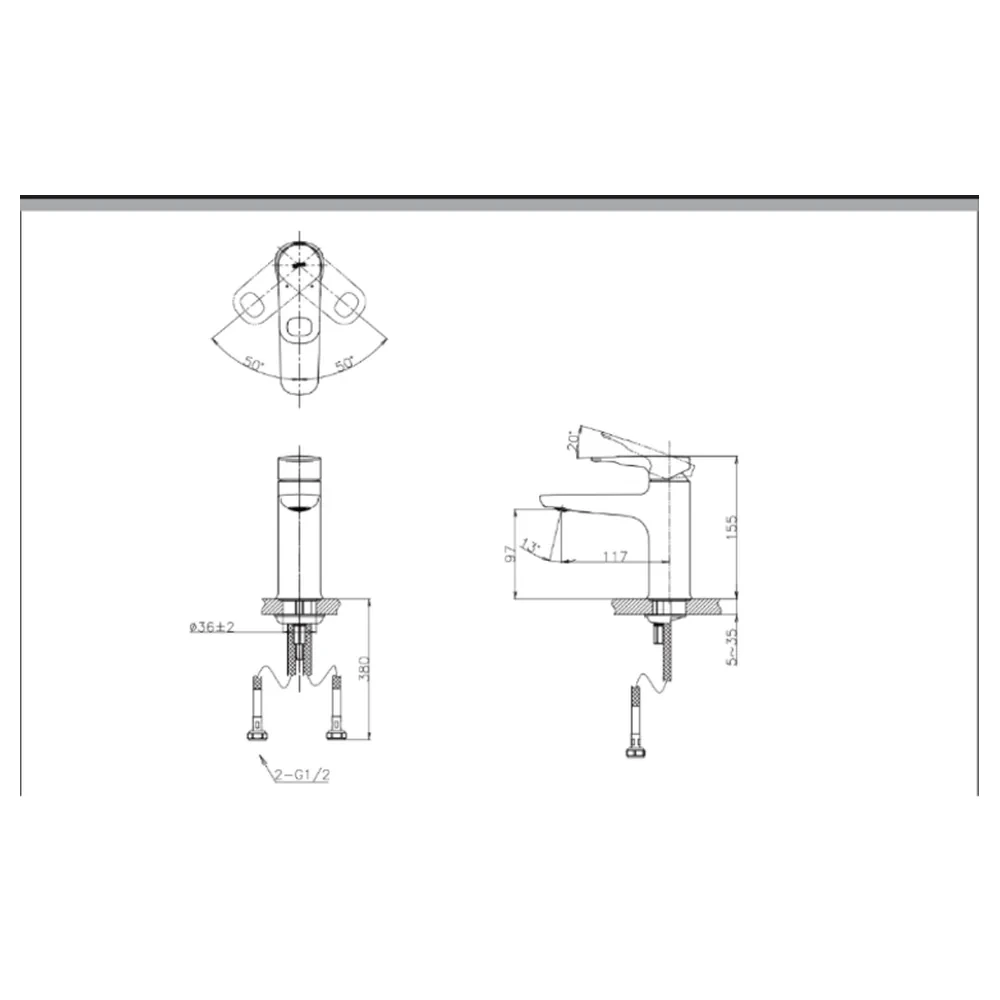Bản vẽ kỹ thuật Vòi chậu rửa mặt INAX LFV-652S