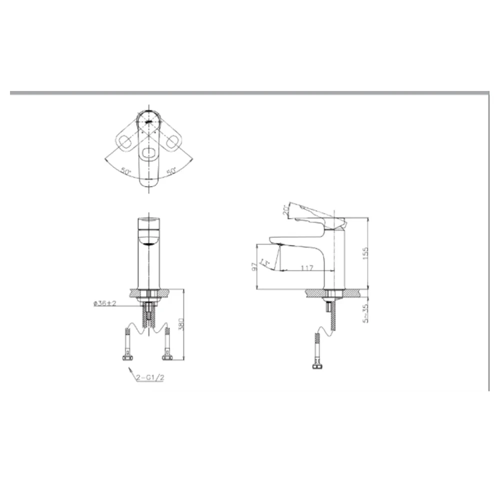 Bản vẽ kỹ thuật Vòi chậu rửa mặt INAX LFV-652SH