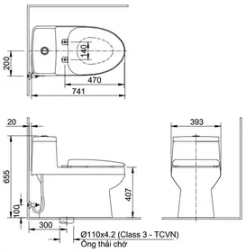 Bồn cầu 1 khối INAX AC-939VRN