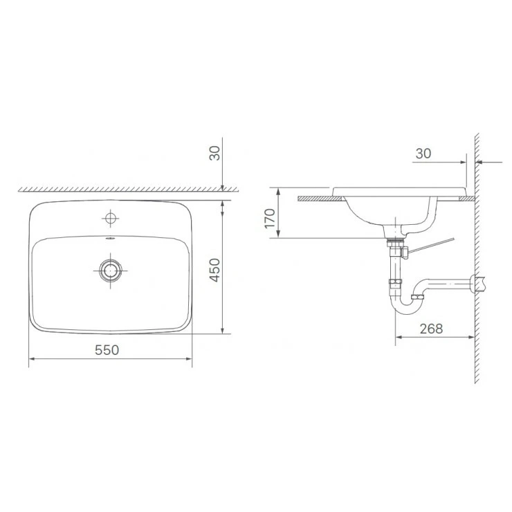 Bản vẽ kỹ thuật kích thước chậu rửa mặt dương vành INAX AL-2398VEC