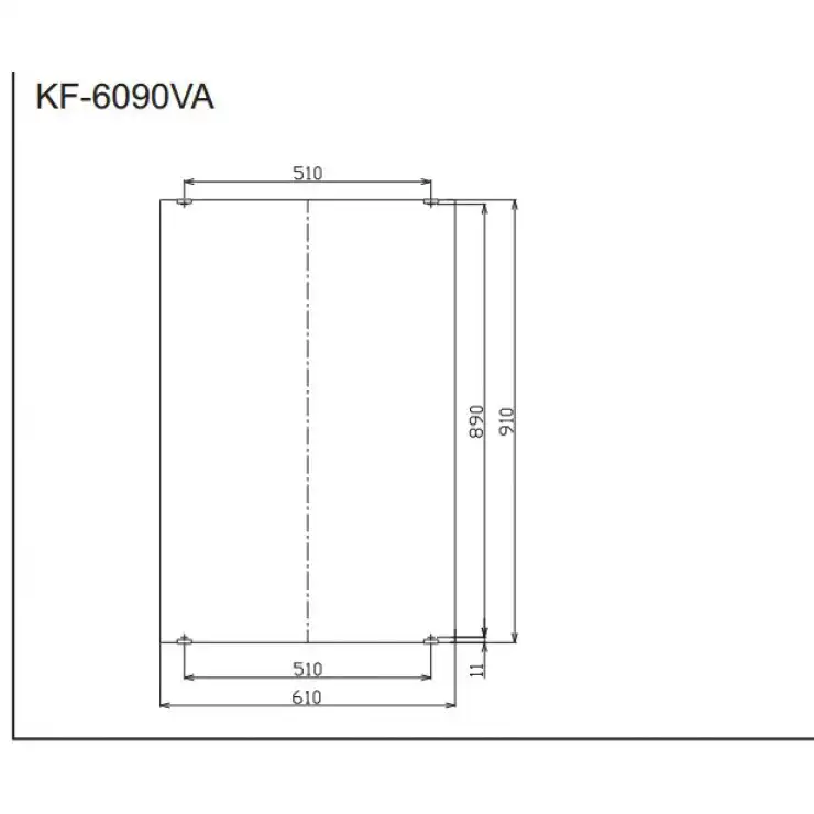 Bản vẽ kỹ thuật thanh gương phòng tắm INAX KF-6090VA