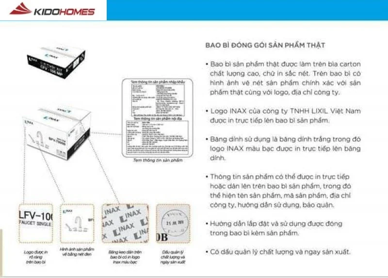 Phân biệt bồn cầu Inax thật giả qua bao bì