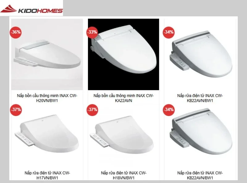 Cập nhật báo giá nắp bồn cầu thông minh INAX năm 2025