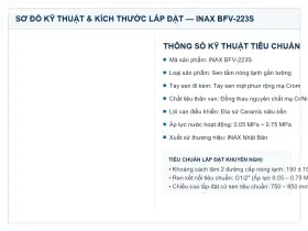 Bản vẽ kỹ thuật Sen tắm nóng lạnh INAX BFV-223S