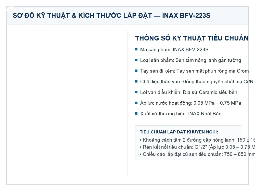 Bộ sen tắm INAX BFV-223S – Nóng lạnh