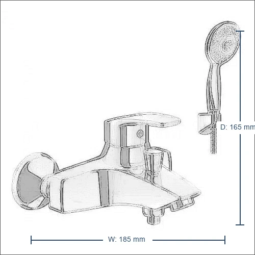 Bản vẽ kỹ thuật Bộ sen tắm INAX BFV-283S - Nóng lạnh