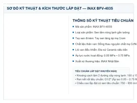 Bản vẽ kỹ thuật Sen tắm nóng lạnh INAX BFV-403S