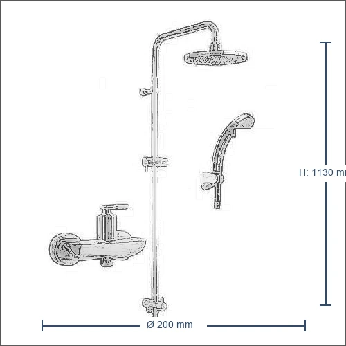 Bản vẽ kỹ thuật Sen cây tắm nóng lạnh INAX BFV-41S-5C