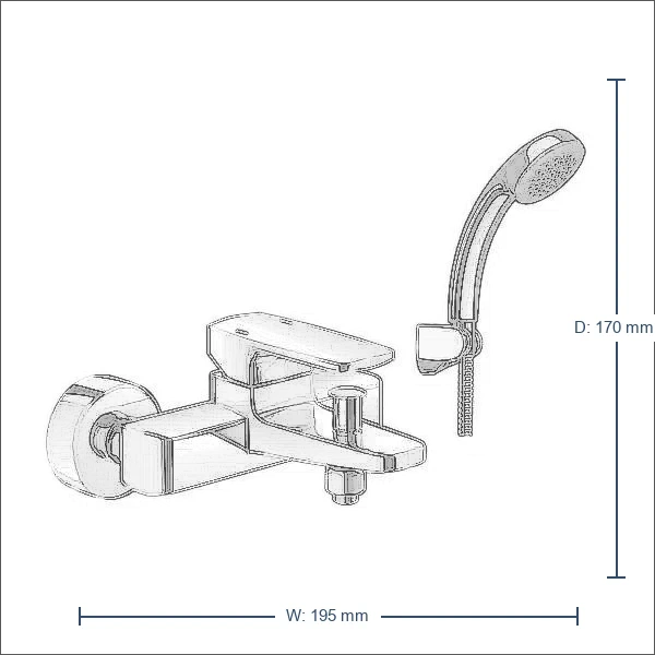 Bộ sen tắm INAX BFV-5003S – Nóng lạnh Bản vẽ kỹ thuật Bộ sen tắm INAX BFV-5003S - Nóng lạnh