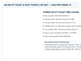 Bản vẽ kỹ thuật Sen tắm nóng lạnh INAX BFV-8000S-1C