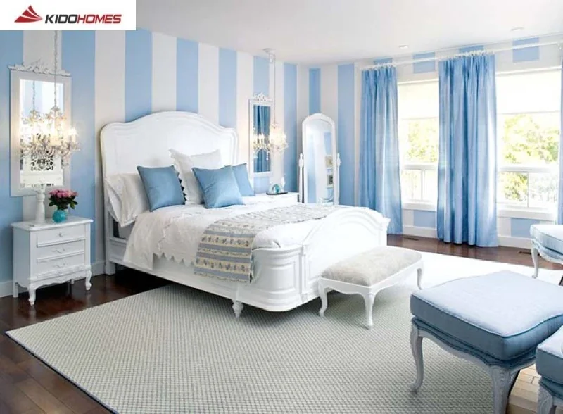 Tư vấn bố trí không gian phòng ngủ hợp lý 1 Phòng ngủ màu xanh nhạt