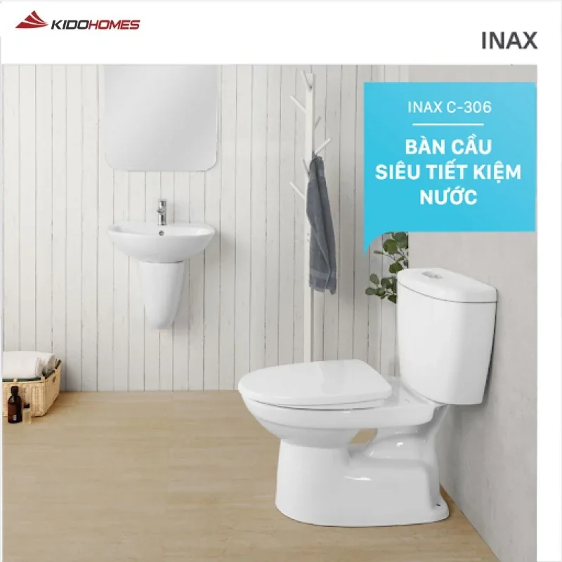 Bồn cầu Inax 2 nút nhấn xả tiết kiệm nước