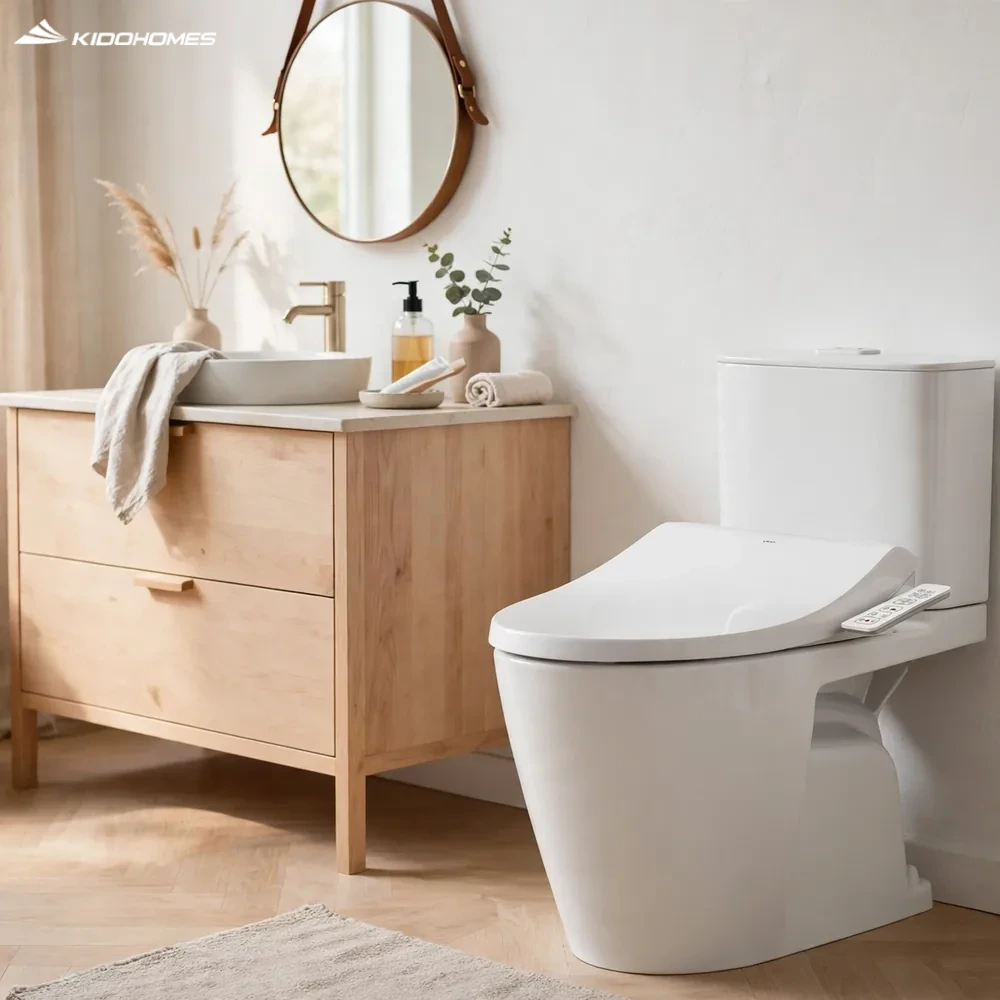 Bồn cầu INAX ACT-602+CW-H17VN 2 khối cảm ứng nắp rửa điện tử trong phòng tắm Scandinavian ấm
