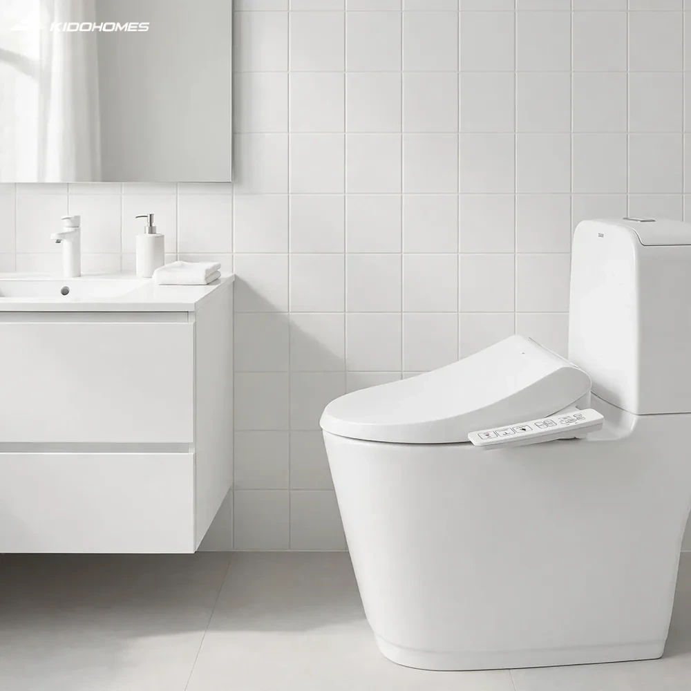 Bồn cầu INAX ACT-832+CW-H17VN 2 khối cảm ứng nắp rửa điện tử trong phòng tắm tối giản trắng