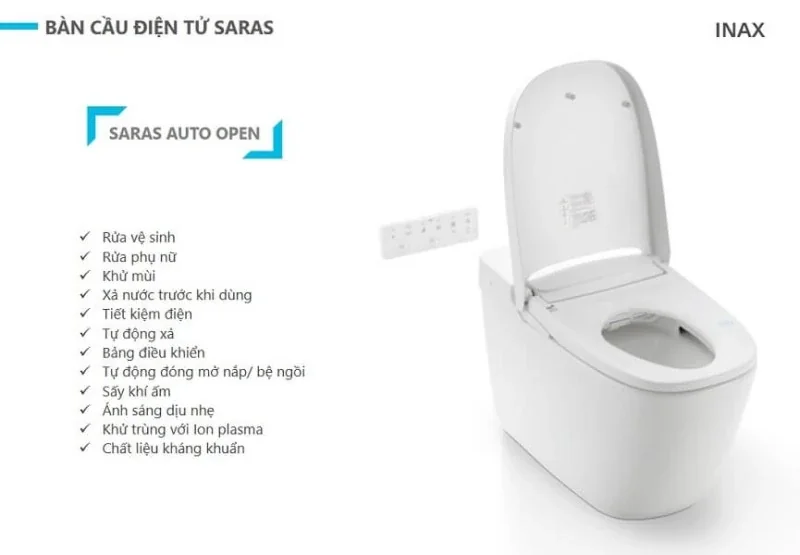 Bồn cầu điện tử Inax Saras tự động AC-819VN