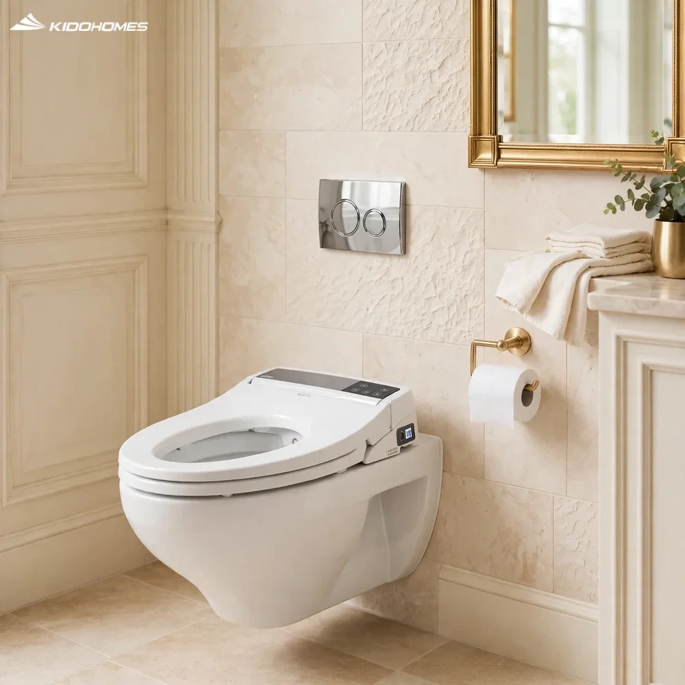Không gian phòng tắm phong cách cổ điển hiện đại với bồn cầu treo tường INAX AC-22P + CW-H20VN