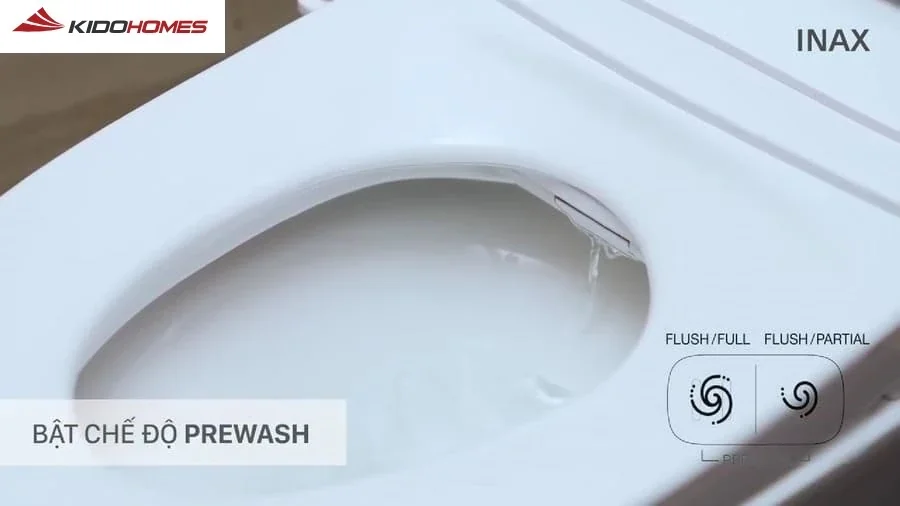 Hướng dẫn sử dụng bồn cầu thông minh Inax, nắp bồn cầu thông minh Inax toàn diện 4 Các chức năng cơ bản trên bồn cầu thông minh INAX: xả tráng
