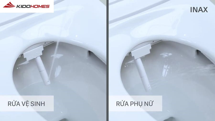 Các chức năng cơ bản trên bồn cầu thông minh INAX: vòi rửa đa chức năng