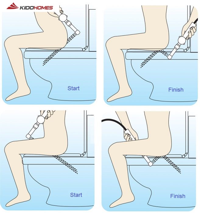 Sử dụng vòi xịt để vệ sinh cá nhân