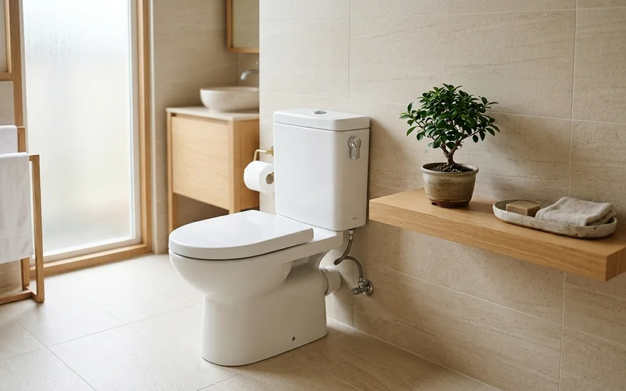 Bồn cầu 2 khối INAX với két nước rời và cơ cấu gioăng cầu nối chống thấm