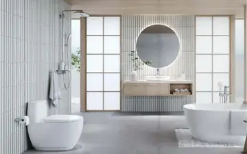 Không gian phòng tắm đồng bộ thiết bị vệ sinh INAX chính hãng - Gạch ốp lát INAX
