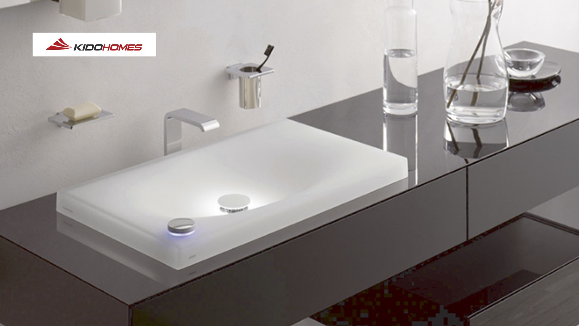 Tổng hợp 50+ mẫu bồn rửa mặt hiện đại, sang trọng và cao cấp 48 Bồn rửa mặt hiện đại kết hợp công nghệ