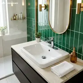 Chậu rửa mặt INAX AL-2398VEC dương vành 3 lỗ Aqua Ceramic