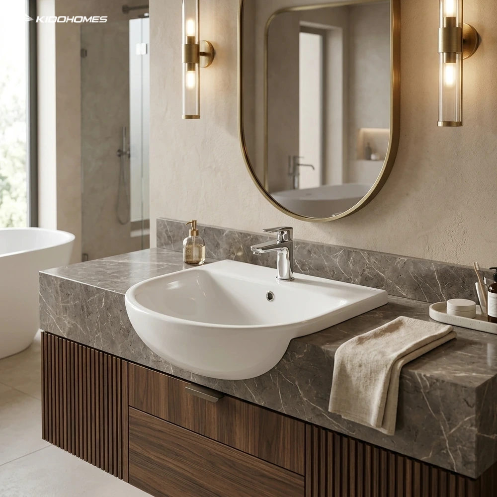 Chậu rửa mặt INAX AL-345V Bán âm bàn Aqua Ceramic