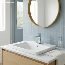 Chậu rửa mặt INAX L-2398VEC dương vành 3 lỗ