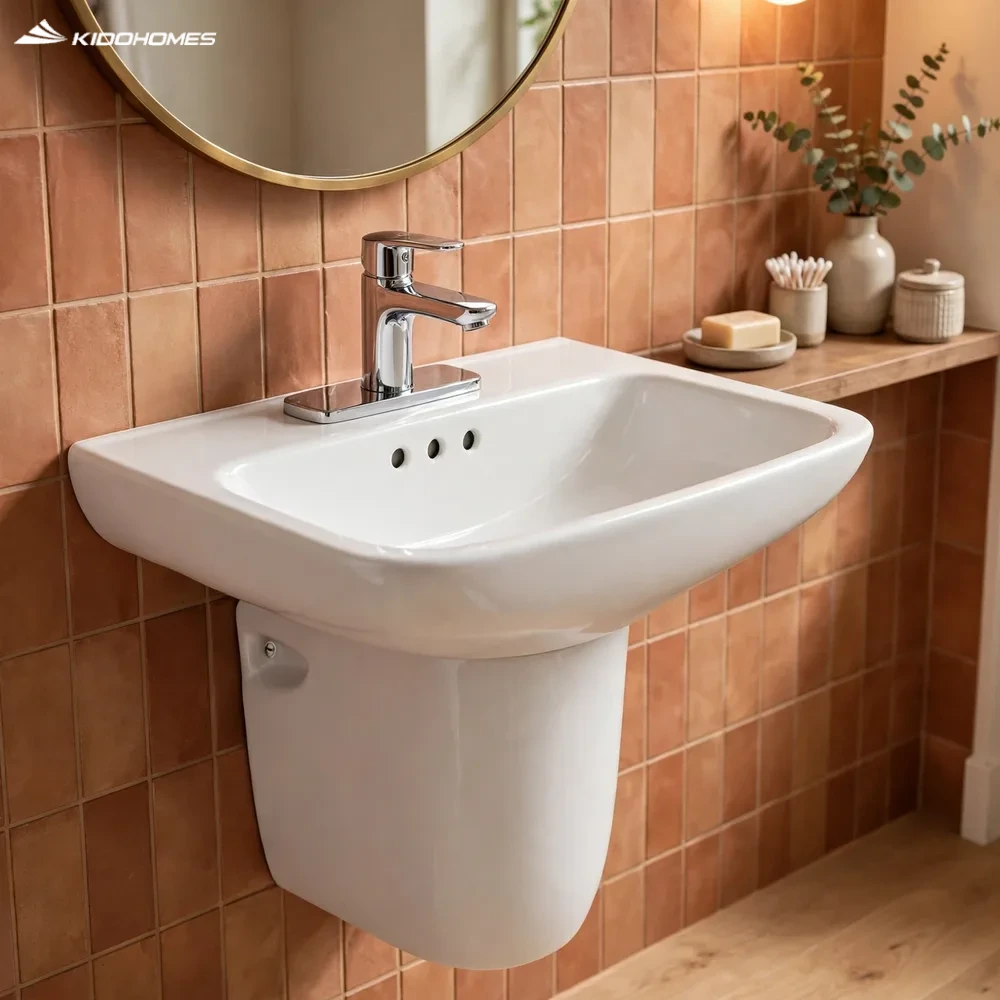 Phối cảnh phòng tắm với chậu rửa mặt INAX L-289VEC
