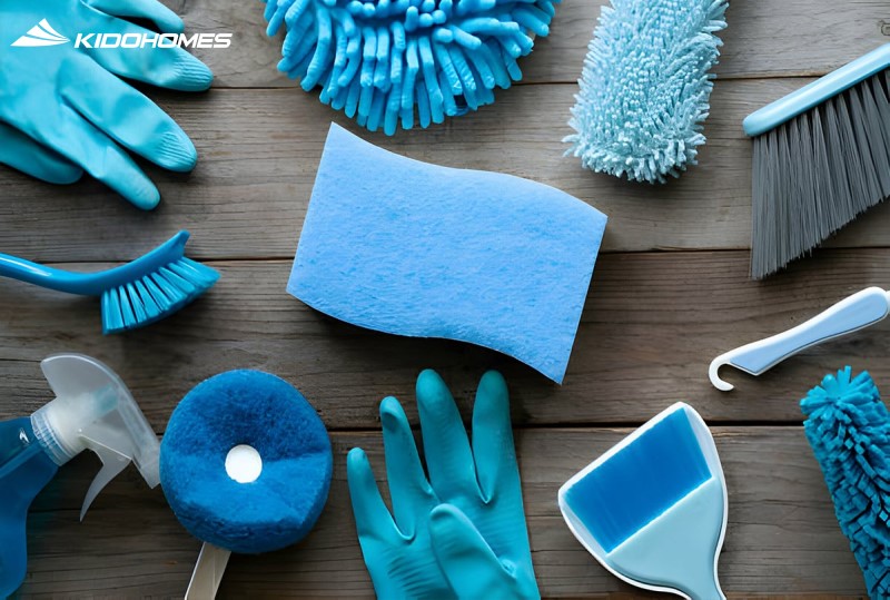 Chuẩn bị dụng cụ vệ sinh bồn cầu thông minh