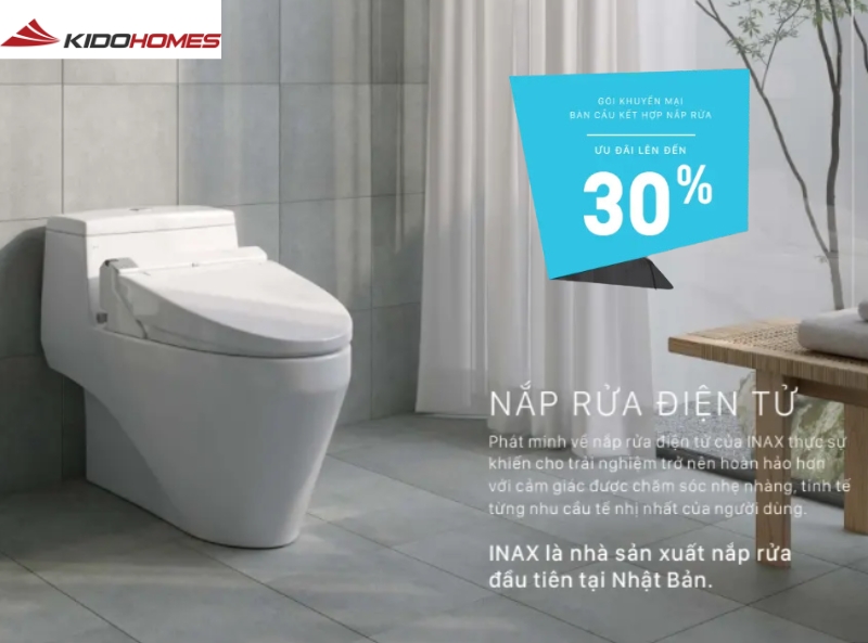 Chương trình khuyến mại INAX: Đón Đông sang - Tân trang phòng tắm 3 giảm giá bồn cầu thông minh lên đến 30%