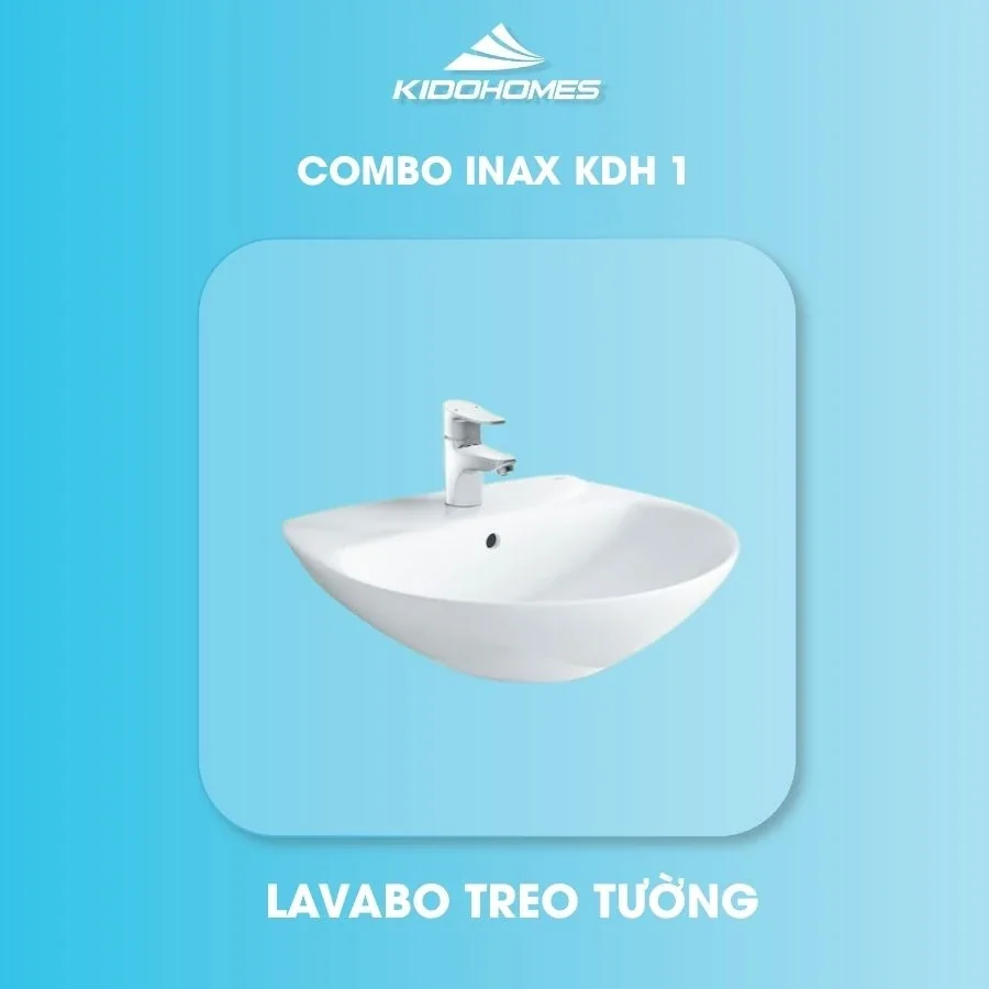 Combo thiết bị vệ sinh INAX KDH1 2 Chậu rửa lavabo treo tường INAX L-285VFC/BW1 – L-285VEC/BCW1