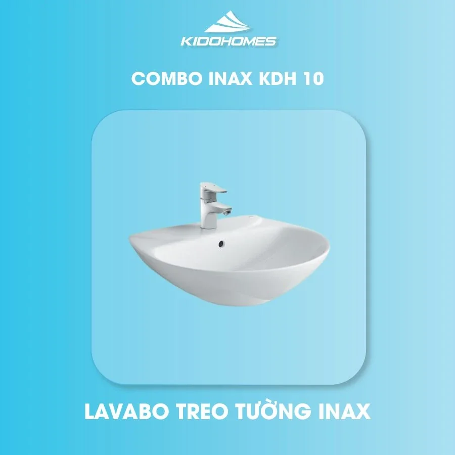 Combo thiết bị vệ sinh INAX KDH10 3 Chậu rửa lavabo treo tường INAX L-285VFC / L-285VEC