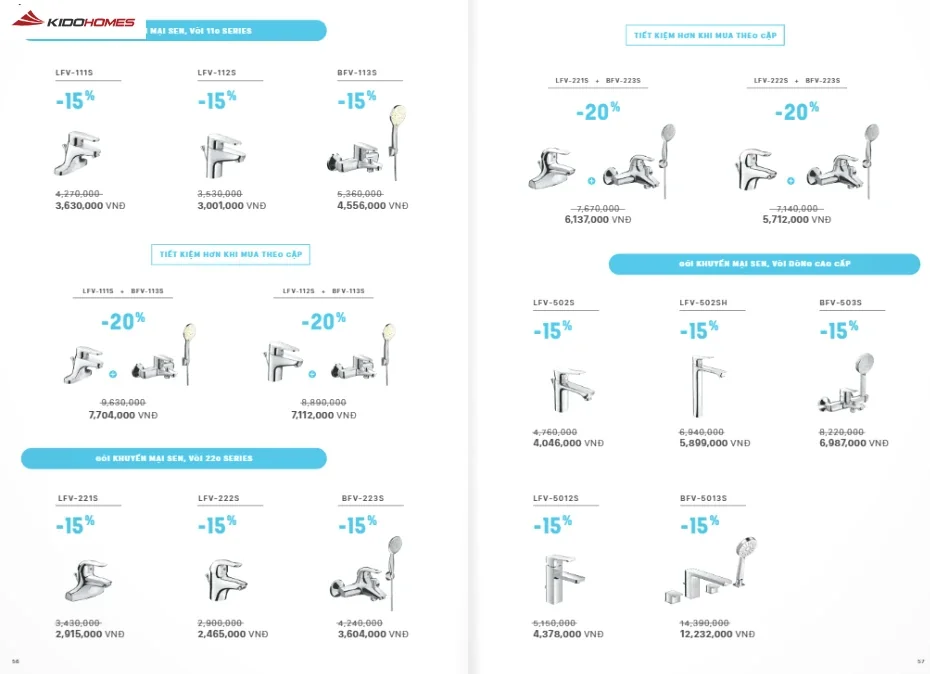 Combo thiết bị vệ sinh Inax: sen vòi