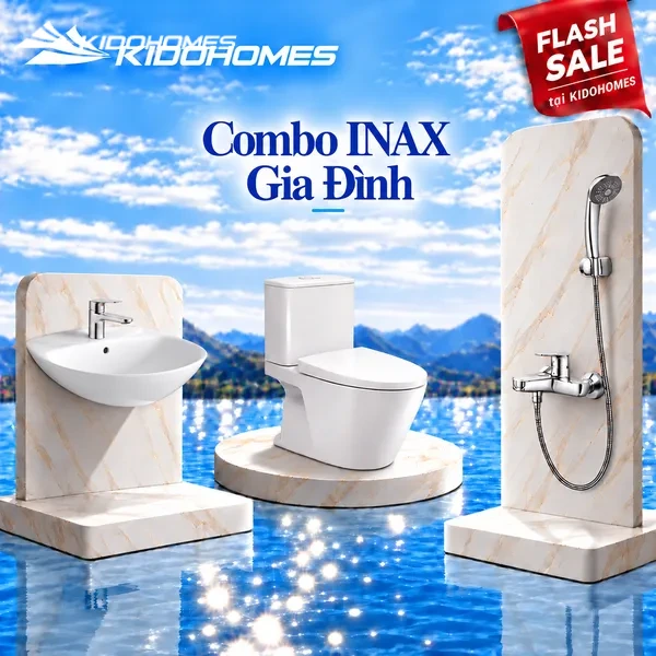 Combo INAX Gia Đình AC-602VN+L-285V+LFV-1402S+BFV-1403S-4C