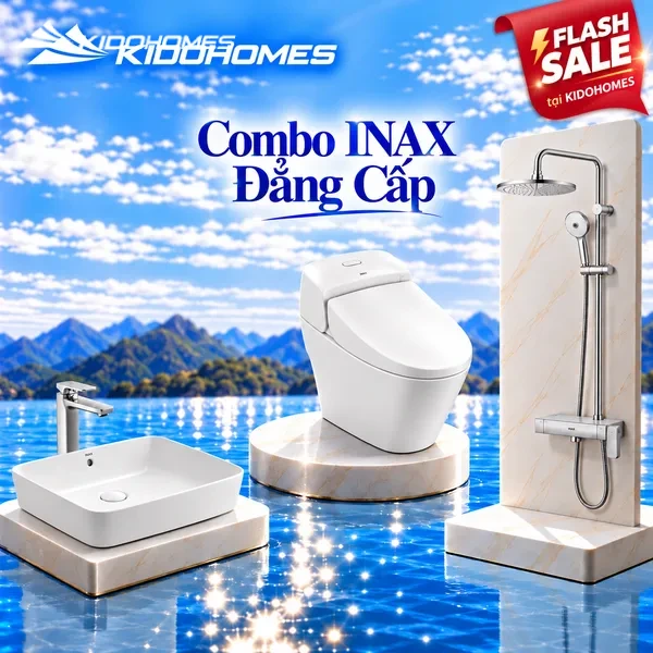 Combo INAX Đẳng Cấp AC-1032VN+AL-638V+LFV-632SH+BFV-635S