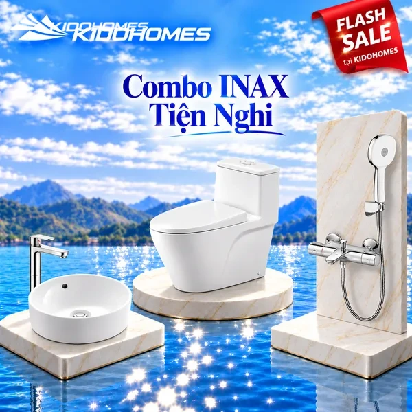 Combo INAX Tiện Nghi AC-989VN+AL-295V+LFV-2012SH+BFV-3413T-8C