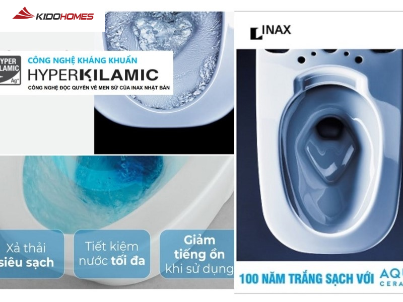 Sự kết hợp giữa Hyperkilamic và men Aqua Ceramic giúp bề mặt sứ sạch sẽ, an toàn hơn