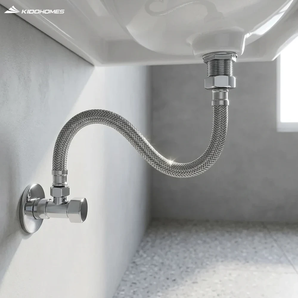 Dây cấp nước bồn cầu INAX A-701-9 dài 600 mm đấu nối van khóa chữ T cấp nước két bồn cầu