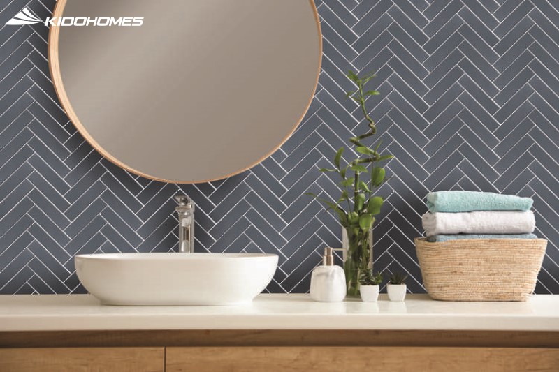 Ứng dụng gạch thẻ ốp tường vào nhà vệ sinh