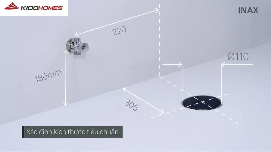 Hướng dẫn lắp đặt bồn cầu Inax: Xác định vị trí lắp đặt phù hợp